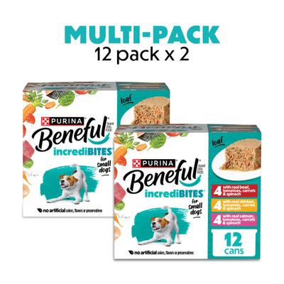 Show full view: Purina Beneful IncrediBites Loaf Variety Pack Wet Dog Food, 3-oz can, case of 24 slide 3 of 11