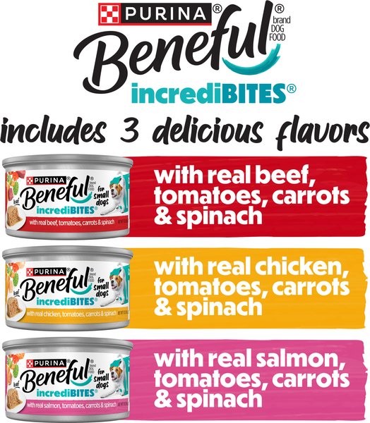 Show full view: Purina Beneful IncrediBites Loaf Variety Pack Wet Dog Food, 3-oz can, case of 24 slide 4 of 11