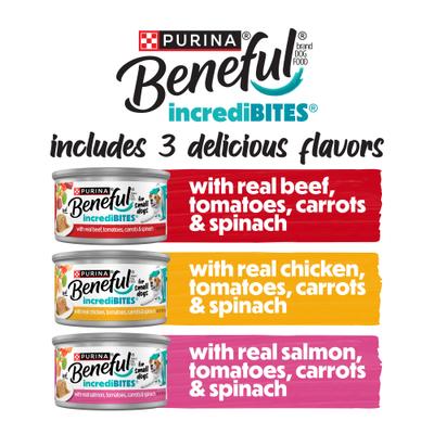 Show full view: Purina Beneful IncrediBites Loaf Variety Pack Wet Dog Food, 3-oz can, case of 24 slide 6 of 11