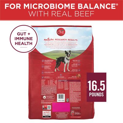 Show full view: Purina ONE Natural SmartBlend Small Bites Beef & Rice Formula Dry Dog Food, 16.5-lb bag slide 3 of 11