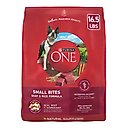 Purina ONE Natural SmartBlend Small Bites Beef & Rice Formula Dry Dog Food, 16.5-lb bag