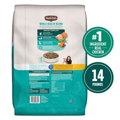 Show full view: Nutrish Whole Health Blend Indoor Complete Chicken with Lentils & Salmon Recipe Dry Cat Food, 28-lb bundle  slide 4 of 14