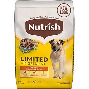 Nutrish Limited Ingredient Lamb Meal & Brown Rice Recipe Dry Dog Food, 14-lb bag (Rachael Ray)