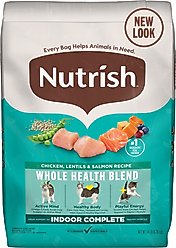 Nutrish Whole Health Blend Indoor Complete Chicken with Lentils & Salmon Recipe Dry Cat Food (Rachael Ray), 14-lb bag