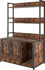 Cesicia Cat Litter Box Enclosure with Shelf Storage, Brown slide 2 of 6