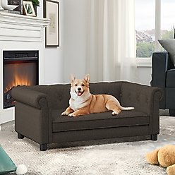 Cesicia Elevated Sofa Dog Bed, Dark Brown
