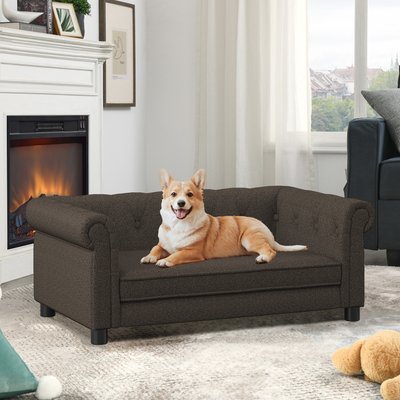 Cesicia Cesicia Elevated Sofa Dog Bed, Dark Brown