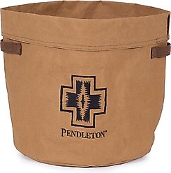 Pendleton Washable Paper Bucket Dog Toy Storage, Brown