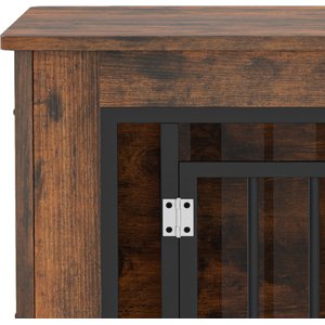 Yitahome 2-in-1 Iron-Wood Indoor Furniture Style Dog Crate, Brown, 32.5-in