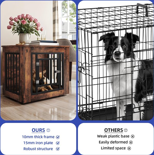 Yitahome Furniture Style Dog Crate, 42.5-in, Black