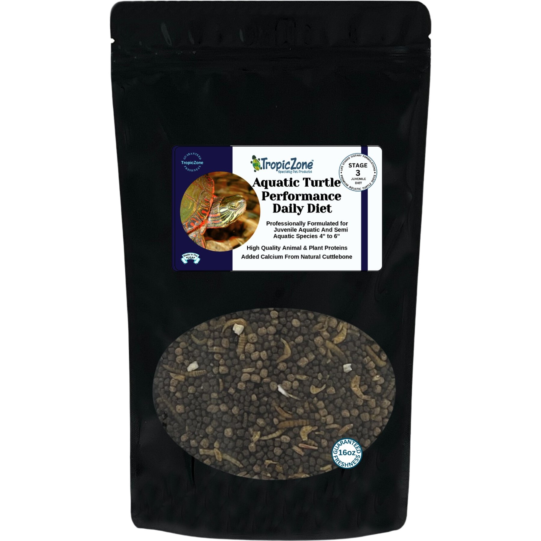 TropicZone Performance Daily Diet Stage 3 Juvenile Aquatic Turtle Food, 16-oz bag