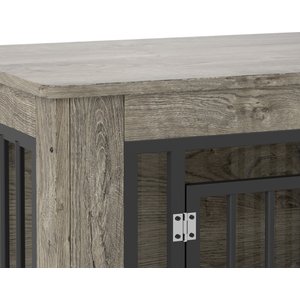 Yitahome 2-in-1 Iron-Wood Indoor Furniture Style Dog Crate, Gray, 27.2-in