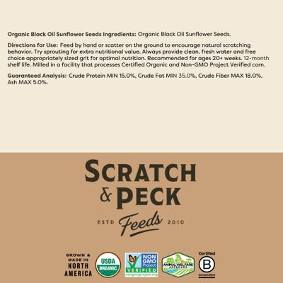 Show full view: Scratch and Peck Feeds Organic Black Oil Sunflower Seeds Chicken Treats, 25-lb bag slide 8 of 8