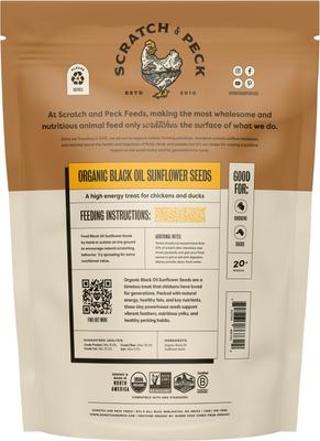 Show full view: Scratch and Peck Feeds Organic Black Oil Sunflower Seeds Chicken Treats, 7-lb pouch slide 2 of 8