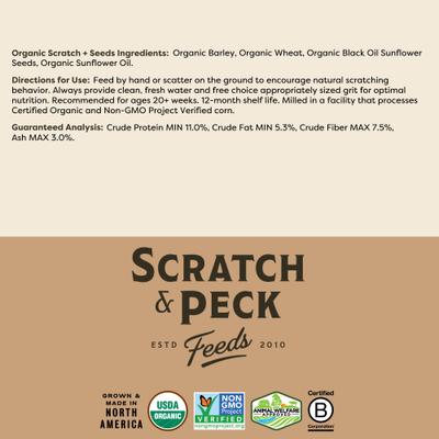 Show full view: Scratch and Peck Feeds Organic Scratch + Seeds Chicken Treats, 25-lb bag slide 8 of 8
