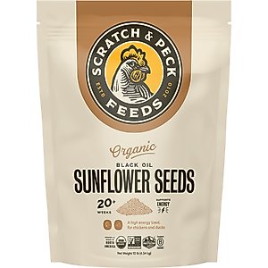 Scratch and Peck Feeds Organic Black Oil Sunflower Seeds Chicken Treats, 7-lb pouch