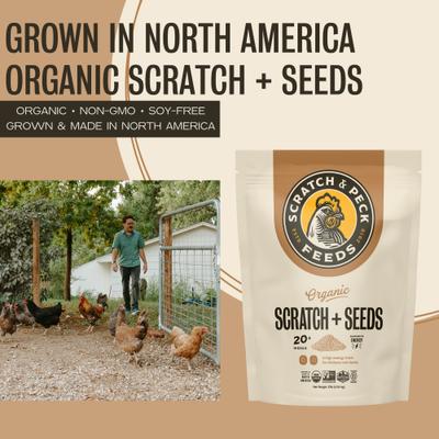 Show full view: Scratch and Peck Feeds Organic Scratch + Seeds Chicken Treats, 10-lb pouch slide 3 of 8