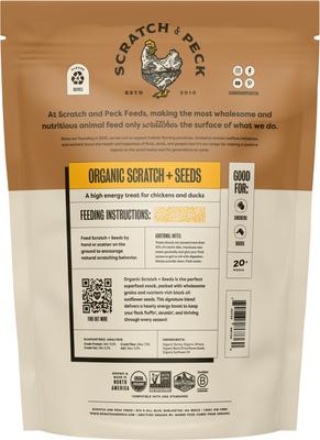 Show full view: Scratch and Peck Feeds Organic Scratch + Seeds Chicken Treats, 10-lb pouch slide 2 of 8