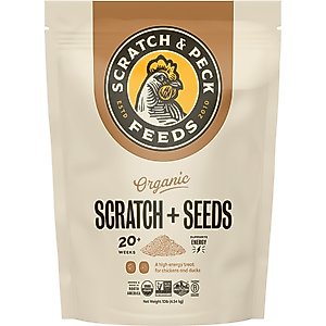 Scratch and Peck Feeds Organic Scratch + Seeds Chicken Treats, 10-lb pouch