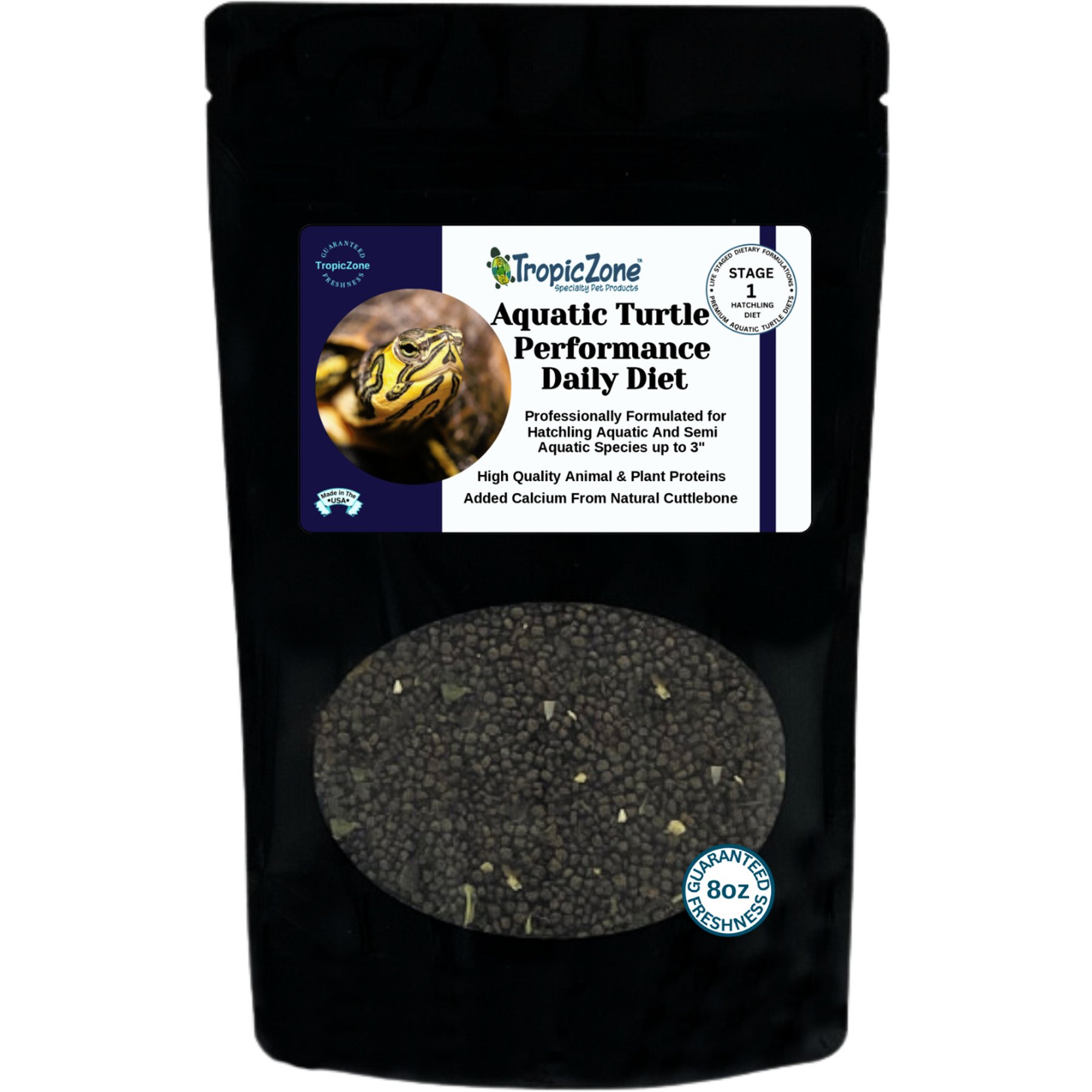 TropicZone Performance Daily Diet Stage 1 Hatchling Aquatic Turtle Food, 8-oz bag