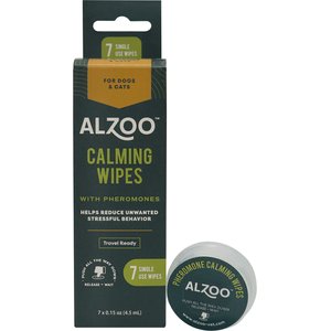ALZOO Calming Pheromones Dog & Cat Wipes, 7 count