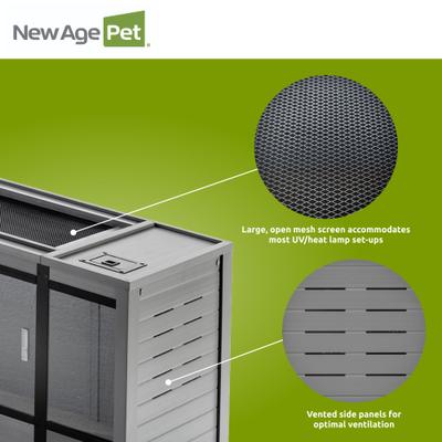 Show full view: New Age Pet ECOFLEX 150g Reptile Enclosure with Matching Cabinet Stand Set in Grey slide 5 of 9