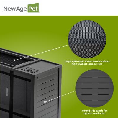 Show full view: New Age Pet ECOFLEX 150g Reptile Enclosure with Matching Cabinet Stand Set in Black slide 4 of 9