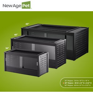 New Age Pet ECOFLEX Reptile Enclosure, Black, 120-gal: 4 x 2 x 2-ft