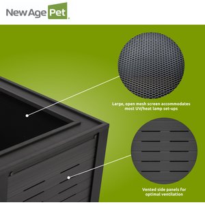 New Age Pet ECOFLEX Reptile Enclosure, Black, 120-gal: 4 x 2 x 2-ft