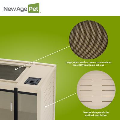 Show full view: New Age Pet ECOFLEX 150g Reptile Enclosure with Matching Cabinet Stand Set in Maple slide 5 of 9