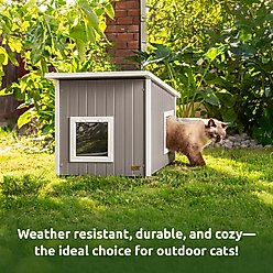 New Age Pet ECOFLEX Outdoor Cat House Shelter, Grey slide 2 of 8