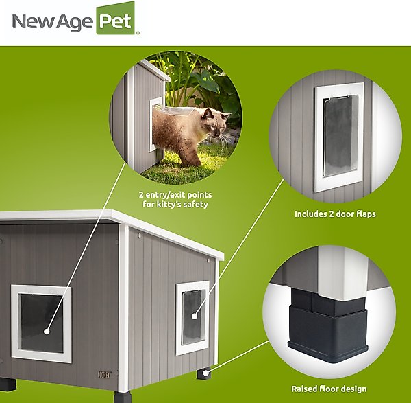 Show full view: New Age Pet ECOFLEXoflex Outdoor Cat House slide 4 of 9