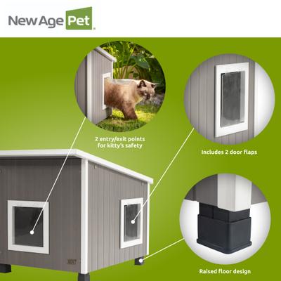 Show full view: New Age Pet ECOFLEXoflex Outdoor Cat House slide 4 of 11