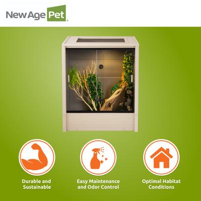 Show full view: New Age Pet Madagascar Vertical Chameleon & Arboreal Reptile Terrarium, 30x24x36-in, Maple slide 6 of 11
