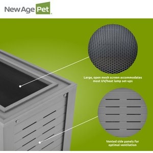 New Age Pet 15 gallon ECOFLEX Reptile Enclosure, Grey, 2 x 1 x 1-ft