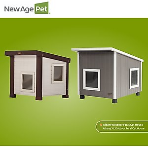 New Age Pet ECOFLEX Outdoor Cat House Shelter, Tan