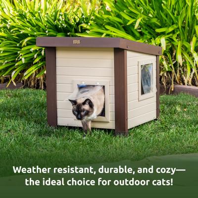 Show full view: New Age Pet ECOFLEX Outdoor Cat House Shelter, Tan slide 7 of 11