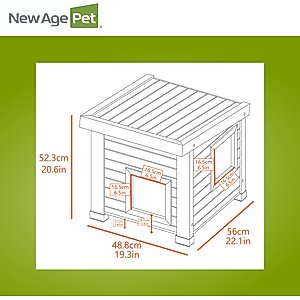 New Age Pet ECOFLEX Outdoor Cat House Shelter, Tan