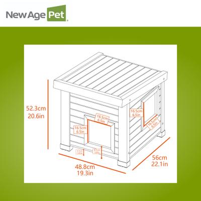 Show full view: New Age Pet ECOFLEX Outdoor Cat House Shelter, Tan slide 8 of 11