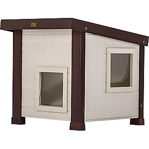 New Age Pet ECOFLEX Outdoor Cat House Shelter, Tan
