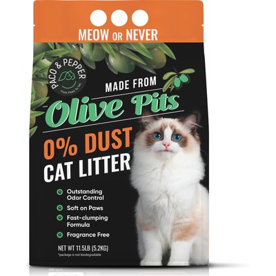 PACO & PEPPER PACO & PEPPER Made from Olive Pits 0% Dust Natural Unscented Clumping Cat Litter, 11.5-lb bag