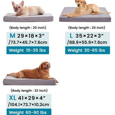 Show full view: LFC PETS Cooling Orthopedic Memory Foam Dog Bed, Gray, X-Large slide 2 of 6