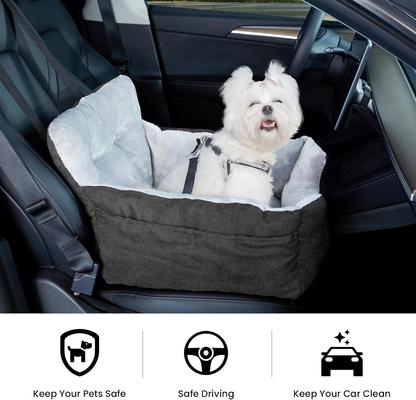 Show full view: LFC PETS Portable Dog & Cat Car Seat Bed with Clip-On Safety Leash, Black slide 3 of 8