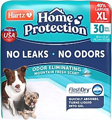 Hartz Home Protection Mountain Fresh Scent Odor Eliminating Dog Pads, X-Large, 30 x 21-in, 30 count