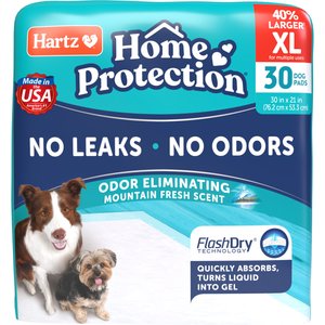 Hartz Home Protection Mountain Fresh Scent Odor Eliminating Dog Pads, X-Large, 30 x 21-in, 30 count