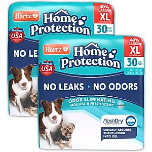 Hartz Home Protection Mountain Fresh Scent Odor Eliminating Dog Pads, X-Large, 30 x 21-in, 60 count