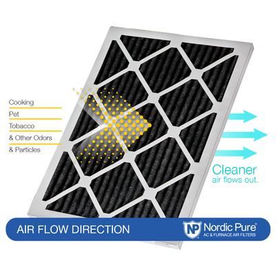 Show full view: Nordic Pure Pure Carbon Pleated Odor Reduction Furnace Air Filters, 16 x 25 x 1-in, 2 count slide 8 of 9