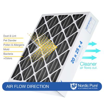 Show full view: Nordic Pure MERV 8 Pleated Plus Carbon Furnace Air Filters, 16 x 25 x 4-in, 1 count slide 8 of 9