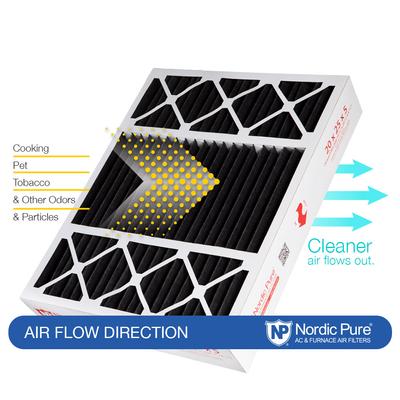 Show full view: Nordic Pure Lennox X6673_X6675 Replacement Pure Carbon Pleated Odor Reduction Merv 8 Furnace Filter, 20 x 25 x 5-in LxRED, 1 count slide 7 of 8