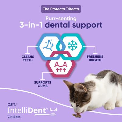 Show full view: Virbac C.E.T. IntelliDent Cat Dental Treats, 90 count slide 5 of 9